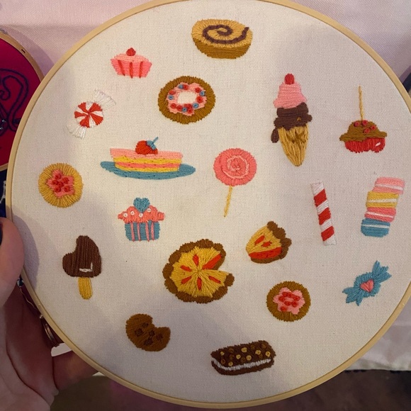 Other - Embroidered Dessert Hoop Art
